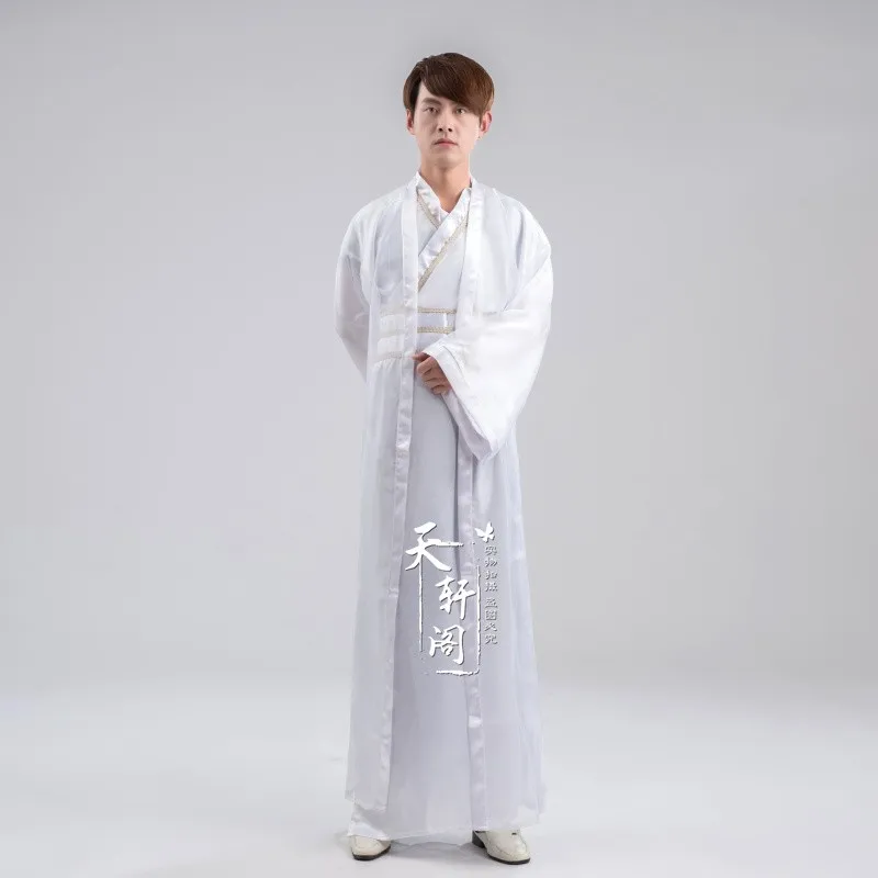 

Ancient China 2 Colors Black White National Hanfu Chinese Clothing Cosplay Costume performance wear costume hanfu Man clothes