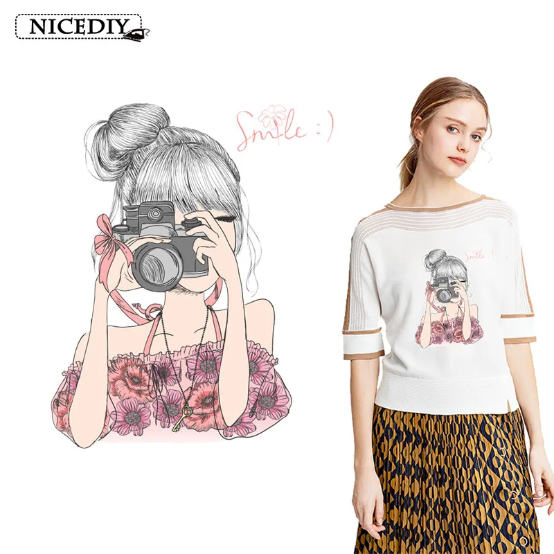 Nicediy Freshing Lady патч полоса аппликация на наклейки для одежды теплопередача