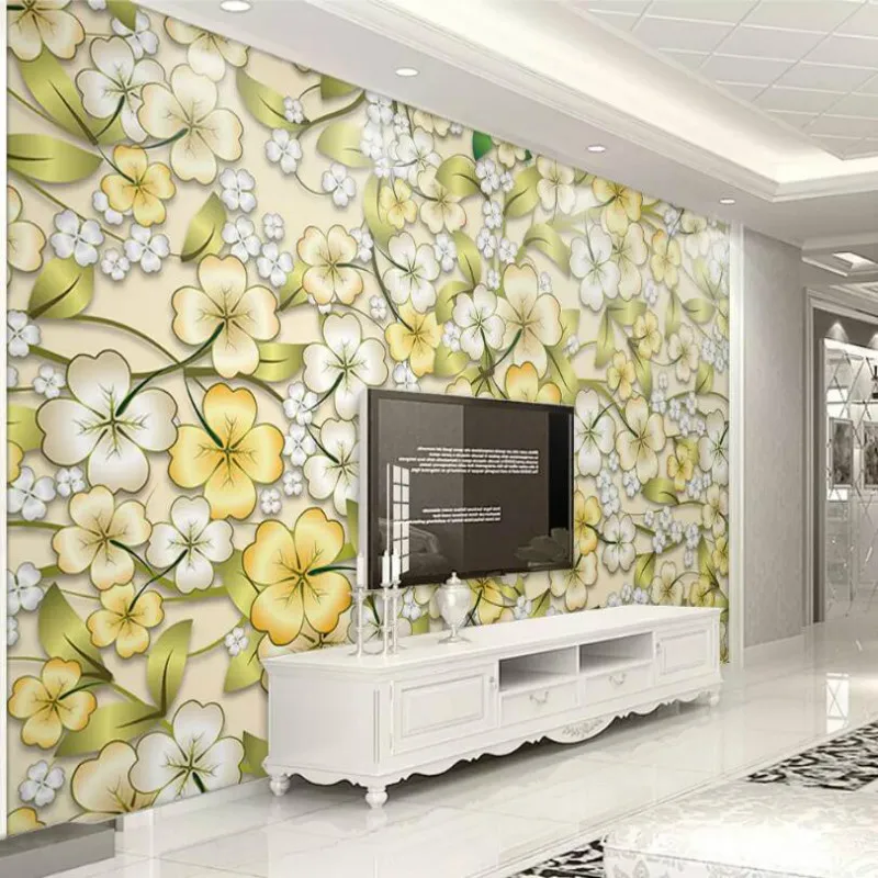 Сделанные на заказ Красивые цветы декоративная живопись 3D обои для стен 3d