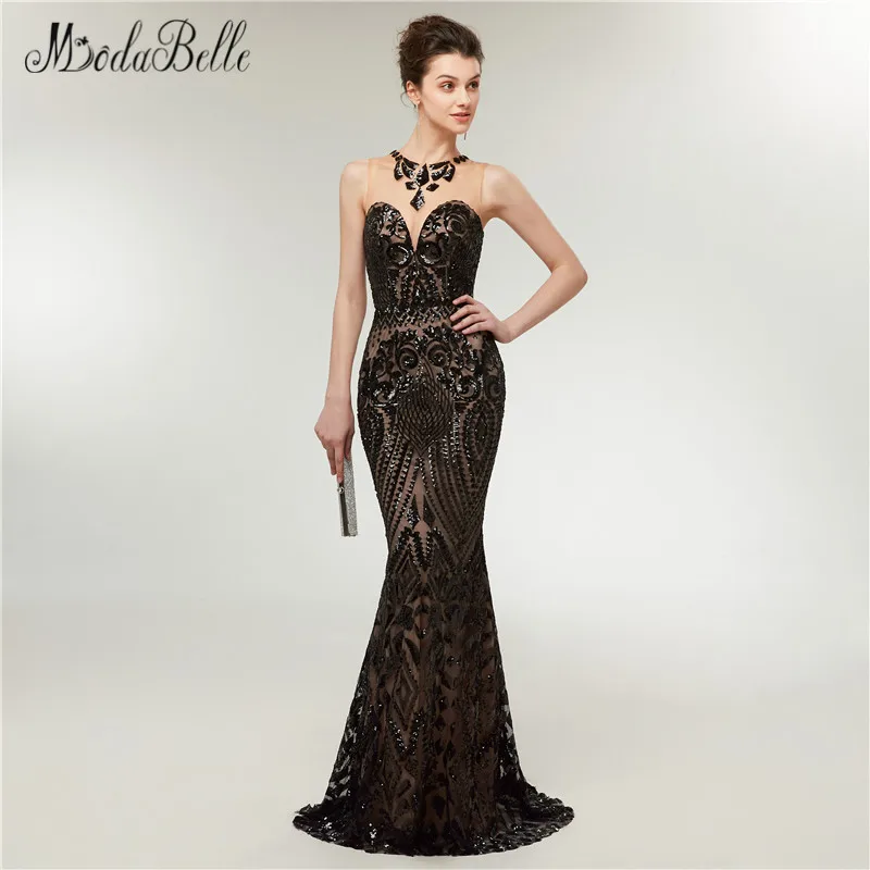 modabelle 2018 Black Sequin Prom Dresses Mermaid Trumpet Style Women Elegant Long Evening Formal Gown Vestido Festa Longo | Свадьбы и