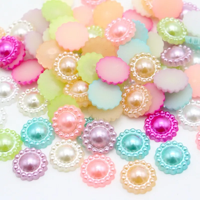 Lucia crafts 10 мм 72 шт цветок полукруглый искусственный жемчуг ABS Flatback цветок полимерные бусины DIY украшения F0308