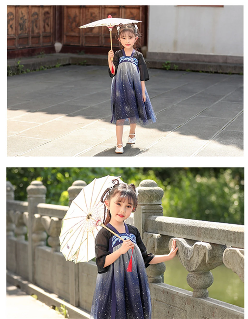 Дети Hanfu танцевальный костюм карнавальный наряд традиционная китайская одежда ретро принцесса древние костюмы сказочное платье для девочек