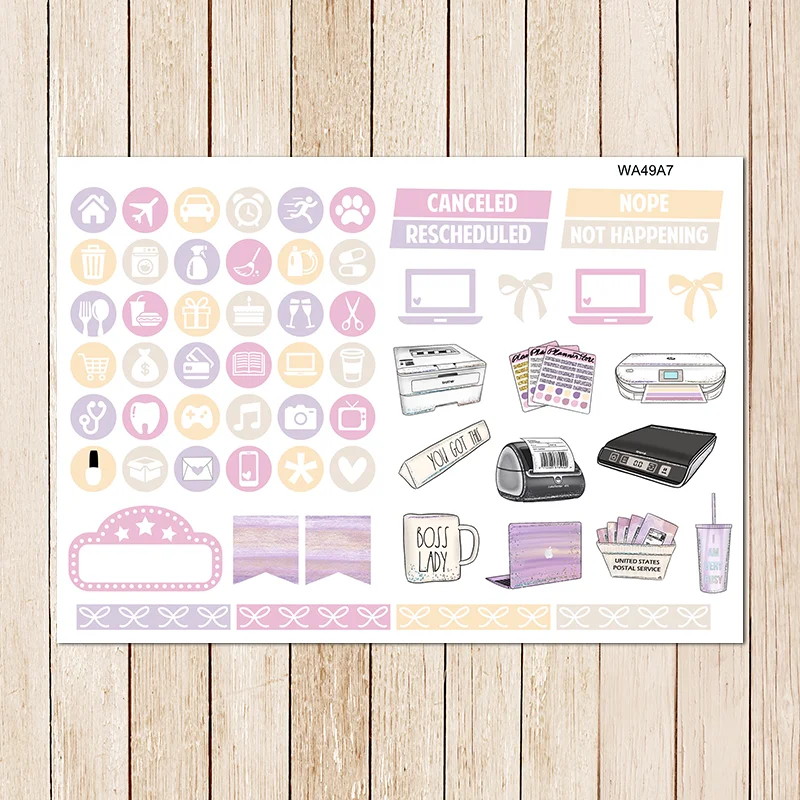 7sheets/set Designer's office tools Weekly Label Decorative Sticker DIY Planner Diary Scrapbooking Album Stickers