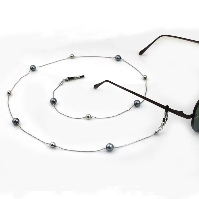 Для женщин ручной работы очки цепи имитация жемчуга бисером Eyewears солнцезащитные