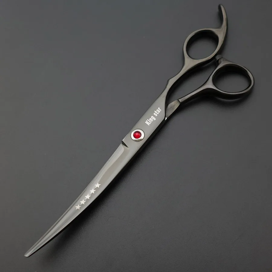 up-Curved scissor 7 дюймов профессиональные ножницы для ухода за домашними животными ножницы для стрижки и утончения и изогнутые ножницы для ухода за собакой k418 - Цвет: up-Curved scissor