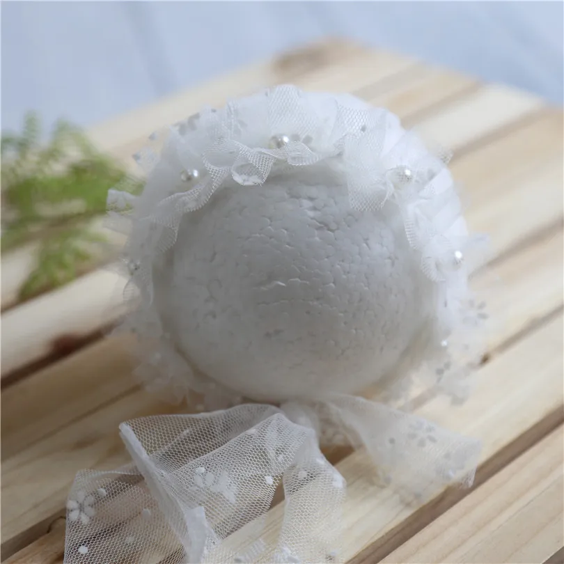 Baby Gril Lace Hat Newborn Photograohy Props Hand Sewing pearl Bonnet Photo | Детская одежда и обувь