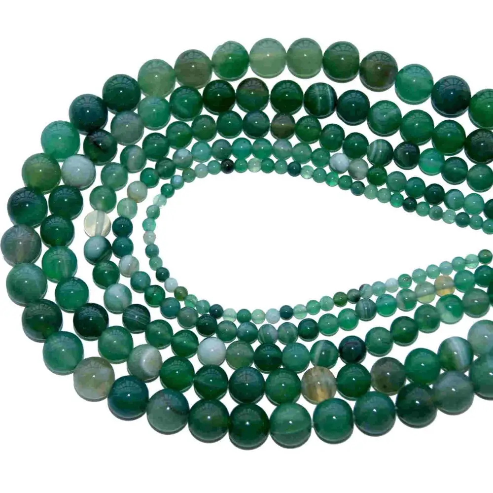 Green Striped agate 4, 6, 8, 10 мм смесь природных камней Агаты бирюзы свободные каменные бусины для DIY изготовления браслета ожерелье ювелирные изделия - Цвет: Green Striped agate