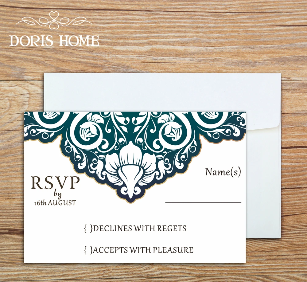 

Personalized RSVP Card with Free Envelope for Wedding / Party,50 pcs/lot,R24