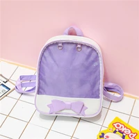 zhierna cute bag girls schoolbag backpack with butterfly knot dough ball primary school korean version transparent