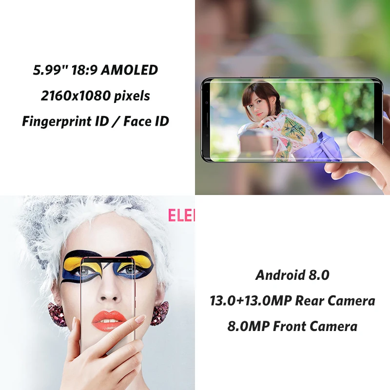 Elephone U Pro мобильного телефона Android 8 0 5 99 'ƌ ГБ + 128 Snapdragon 660 13MP двойной камеры