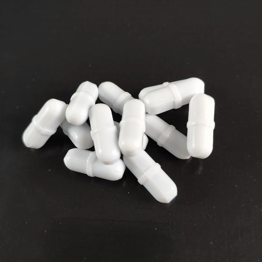 B6* 25 мм 10 шт. PTFE магнитная мешалка с поворотным кольцом белого цвета