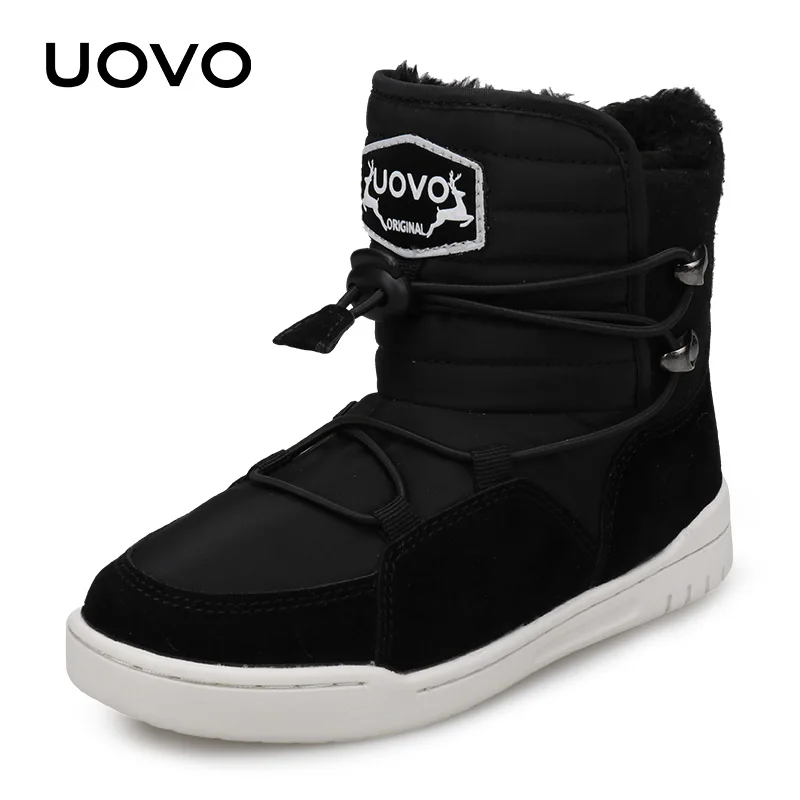 

UOVO/2021 Новое поступление, модные зимние детские теплые ботинки, обувь для мальчиков и девочек с плюшевой подкладкой, #29-37