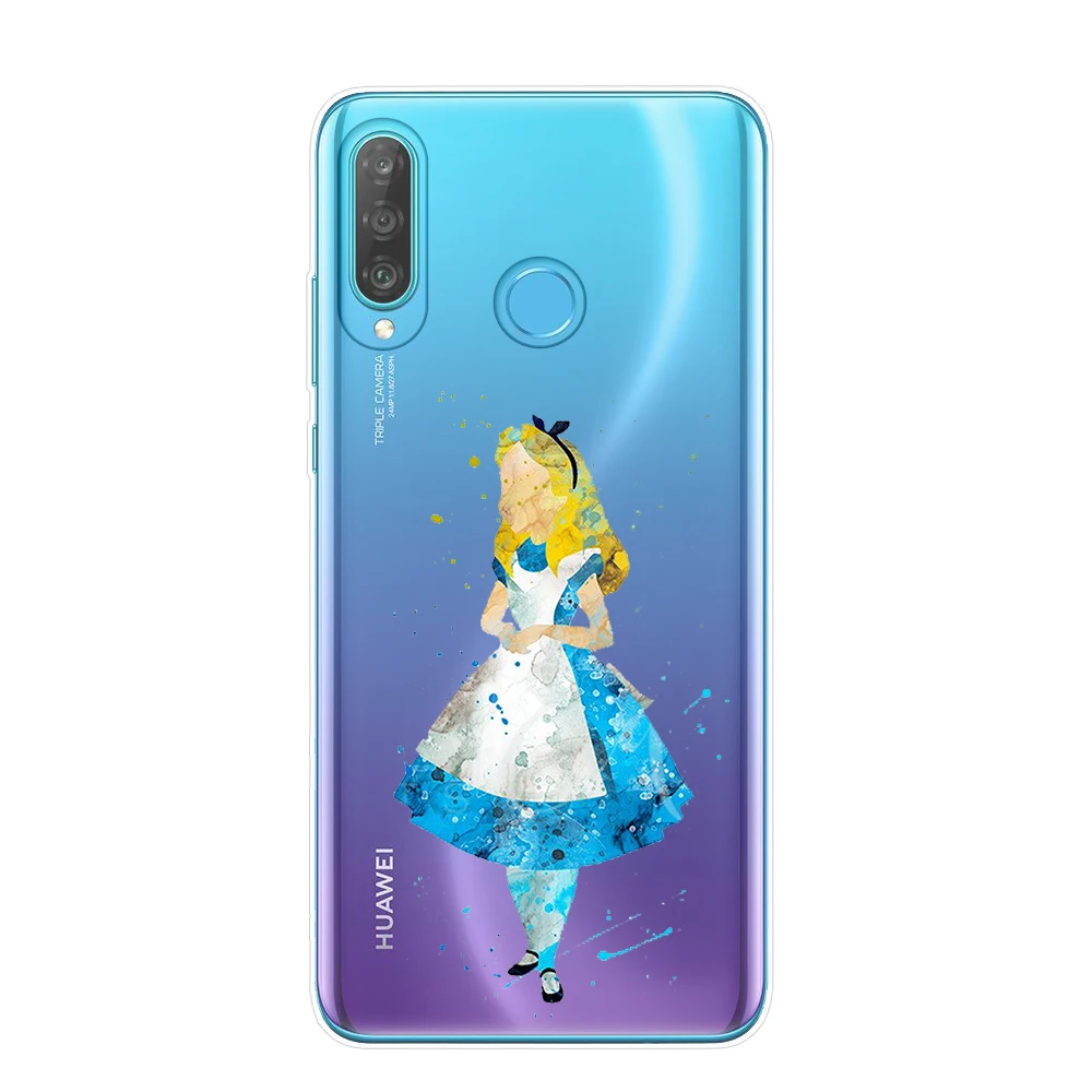 Акварельный чехол для телефона Alice Tinkerbell Ститч Русалка Принцесса чехол для huawei P30 P20 Lite P10 P9 P8 Lite чехол s