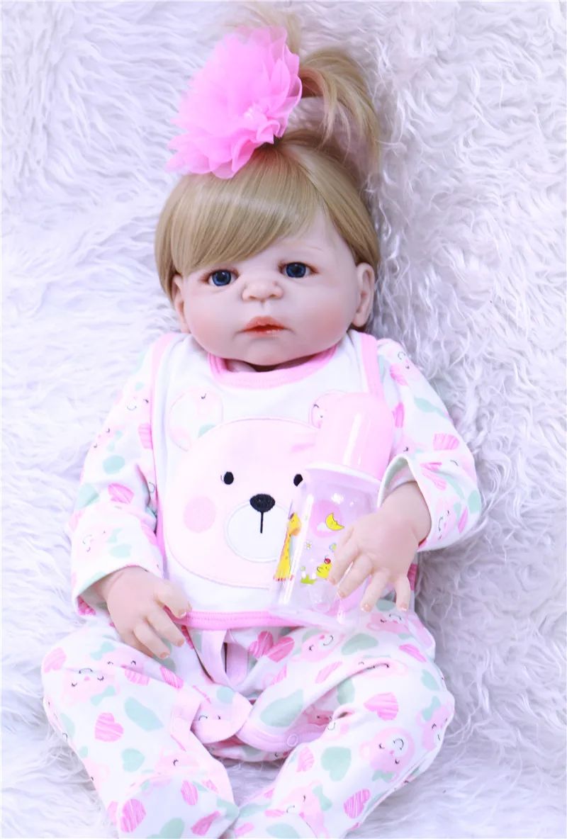 22-23 дюйма 55-57 см Bebe Reborn Baby Doll Мягкая силиконовая игрушка для мальчиков и девочек