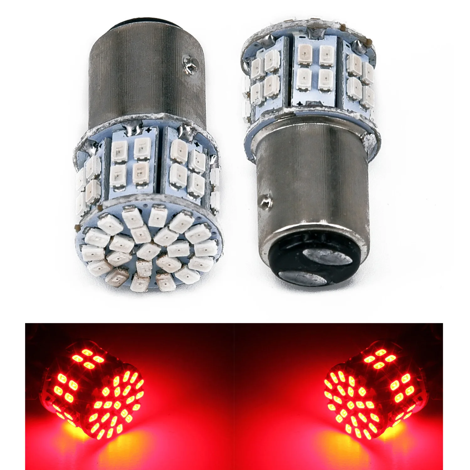 2 шт. 12 V 1157 BAY15D задний фонарь 50-SMD светодиодный красный Тормозная лампа автомобиля стоп-лампа Наборы(Размеры: 35*15 мм