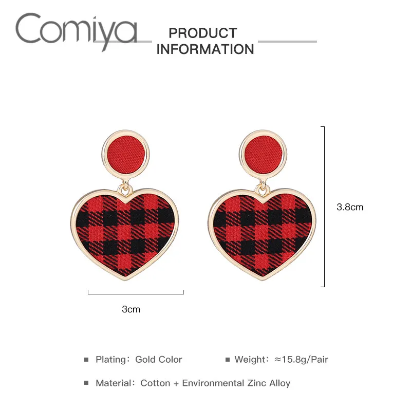 Comiya Designer Dangle Earring Heart Shape Romantic Accessories Cotton Brincos Femme Elegant Drop Earrings For Women Bisuteria | Украшения