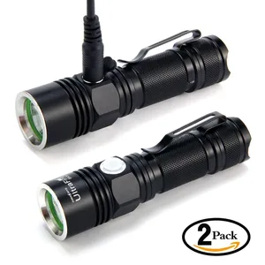 Светодиодный фонарь UltraFire 2 шт. Мини светодиодный фонарик 3 Режим Фонарь Фонари Портативный светодиодами, зарядка через USB 14500AA батарея (не входит в комплект)