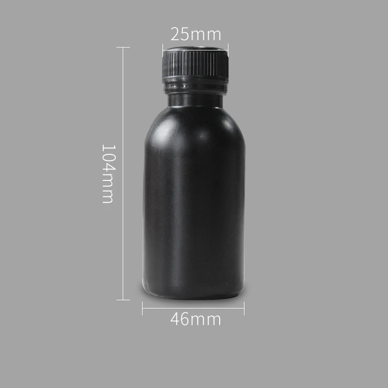 100ml black Пищевая пустая косметическая бутылка герметичный контейнер для шампуня, лосьона, жидкости, пополняемая пластиковая бутыль - Цвет: 100ml black
