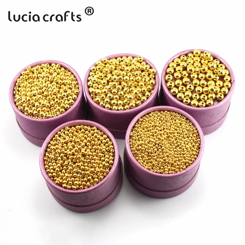 Lucia crafts 3/4/5/6/8mm многослойный посылка золотистого и серебристого цветов; Цвет покрытием легированные свободные бусины сделай сам ручной работы аксессуары материалы E0812