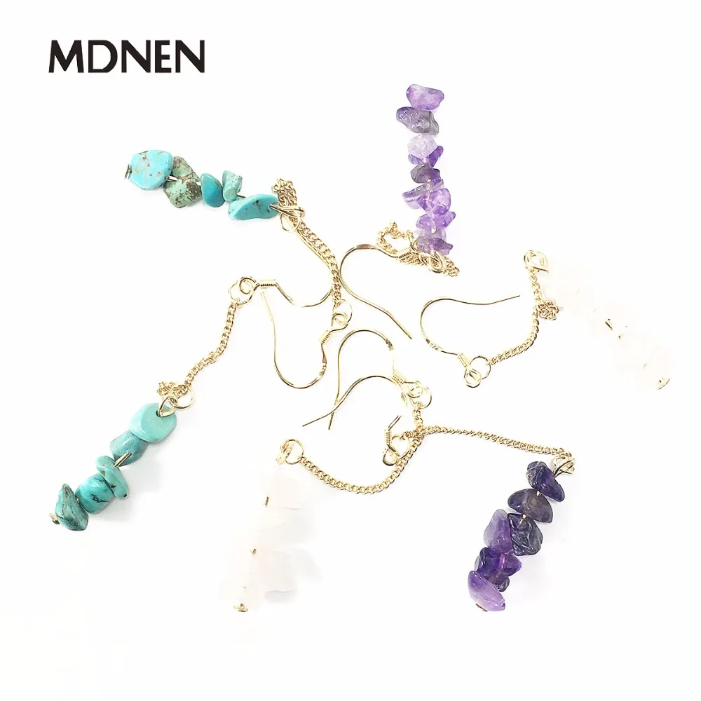 Dangle Earrings Broken Stone Green Purple Pink Irregular Fashion Drop For Women Gift Girl | Украшения и аксессуары