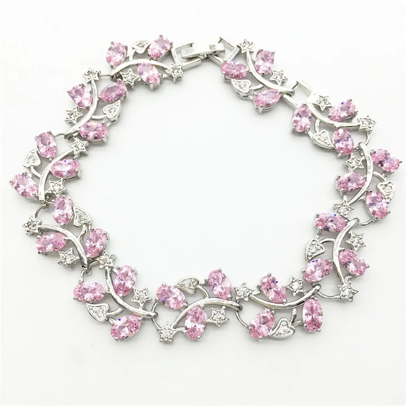 Женский браслет цепочка из серебра 925 пробы с фианитом 8 дюймов 20 см|sterling silver chain