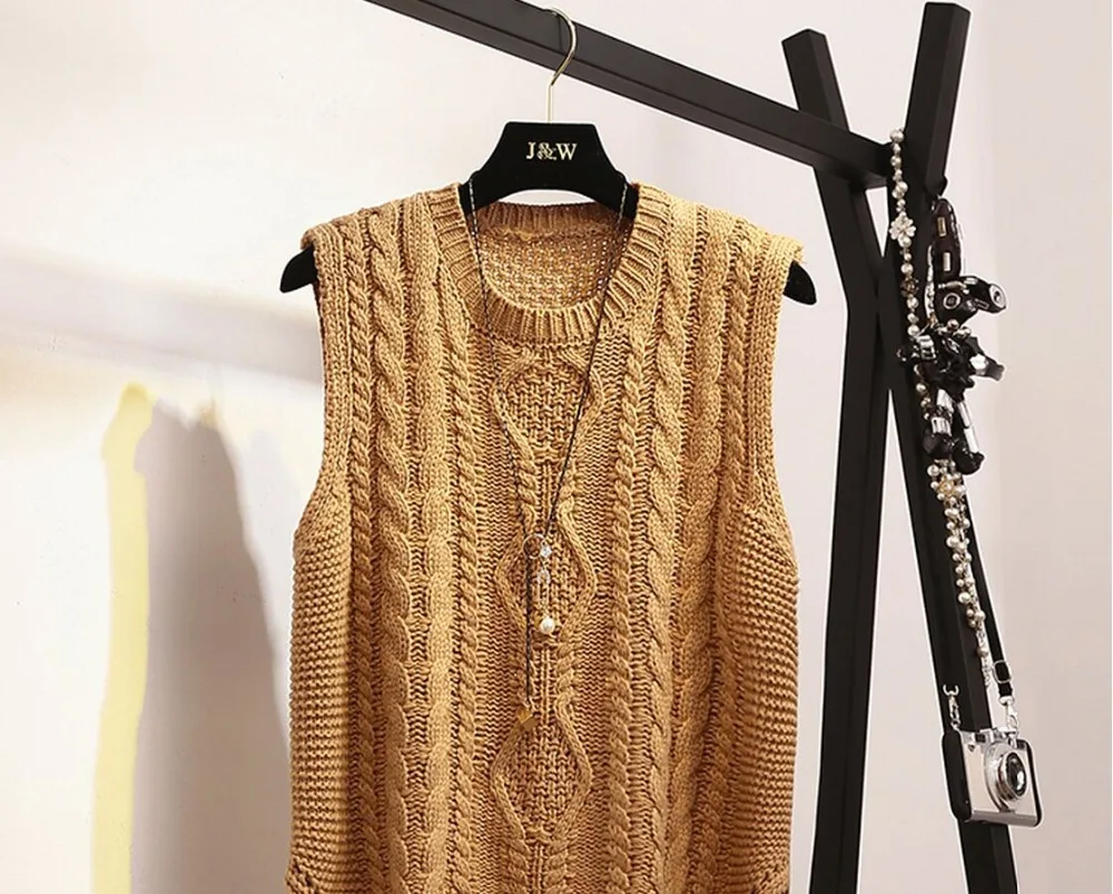 2018 Горячая Распродажа Новый Модный Стандартный витой свитер жилеты Женский