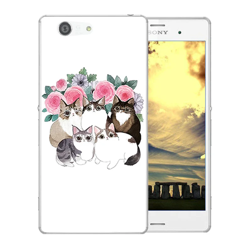 Phone Case For Sony Xperia Z3 Compact mini Soft Silicon Bag Luck Cat Pattern for Back Cover M55W D5803 D5833 TPU Coque |