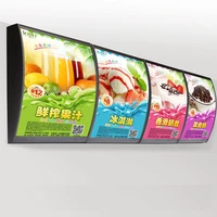 4 graphics column wall mounted led menu curved light boxes illuminated menu display signs for restaurant take away