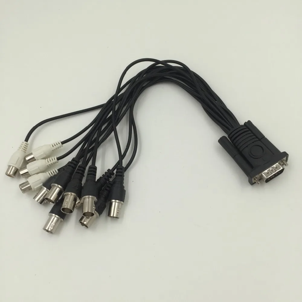1 шт. кабель соединитель для аудио/видео VGA 15 контактов 3 ряда штекер 8 BNC 4 RCA