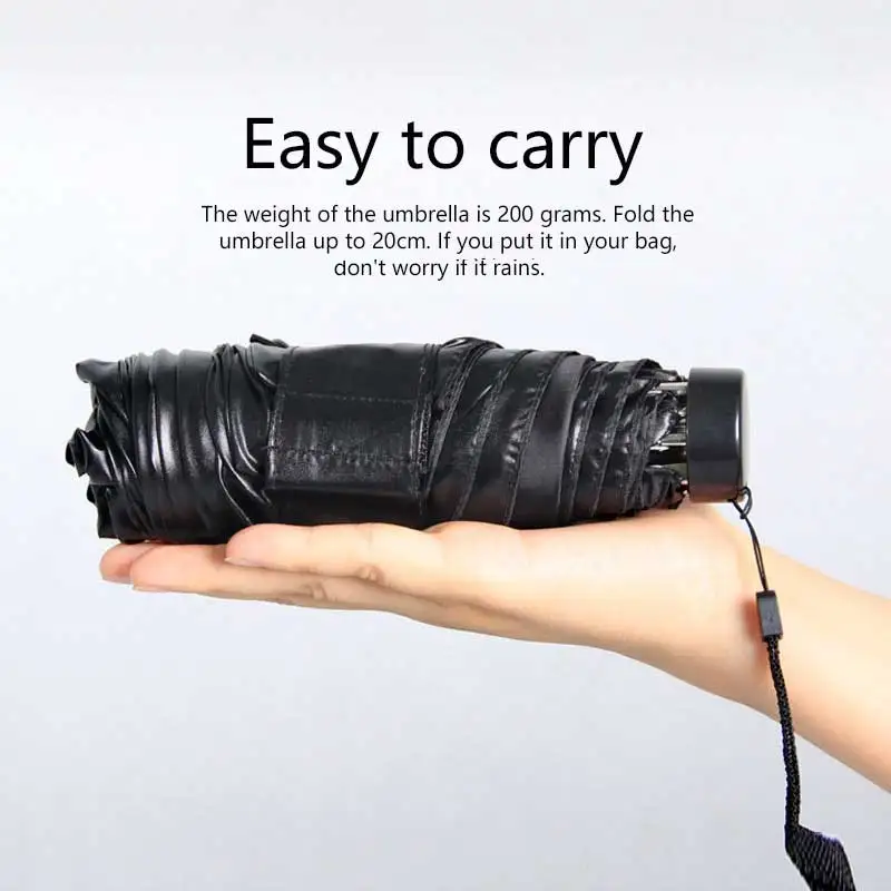 

Mini Pocket Umbrella Women Sunny and Rainy Portable Fashion 5Folding Umbrella Small Sun Parasol Umbrella Rain New Gift