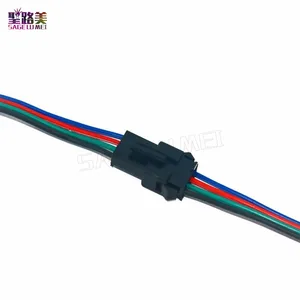 10Pair 20 pairs 50pairs 4 Pin JST SM Connector Male to Female 4pin SM Plug Connector Cable for 5050/3528 2801 8806 RGB LED Strip
