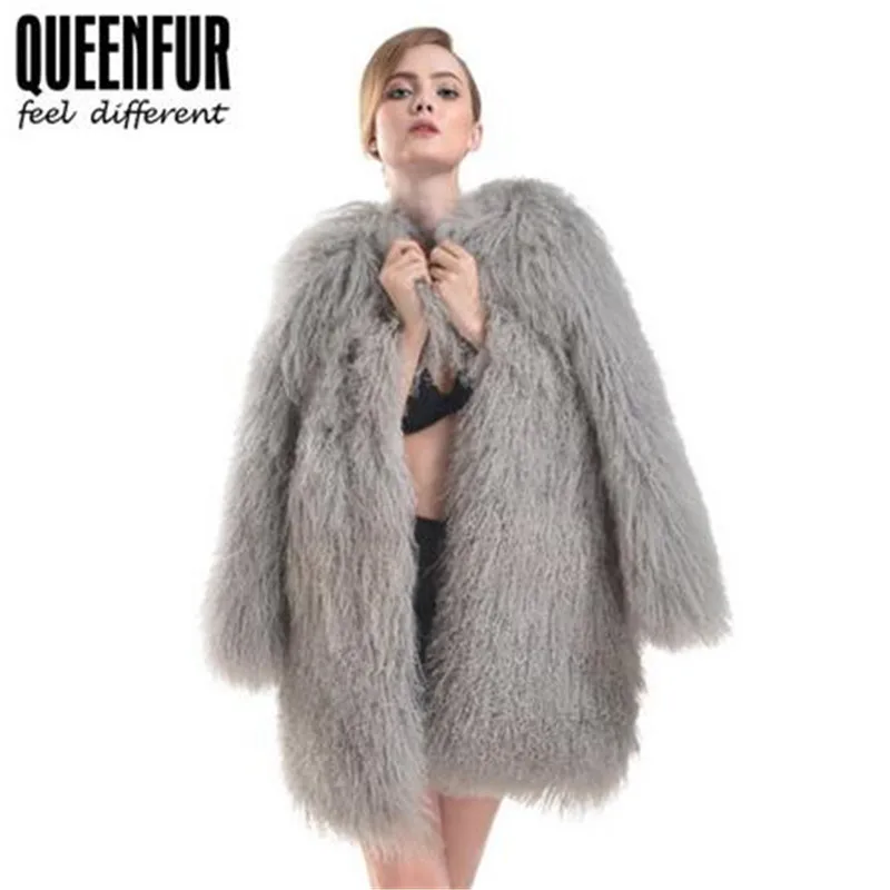 Королева Мех животных зимние реальная Монголии Овец Пальто для будущих мам Для