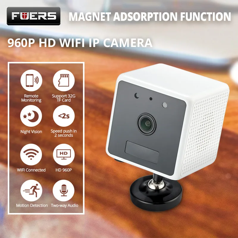 FUERS 960P HD Встроенная батарея наблюдения WiFi IP камера движения PIR ночное видение