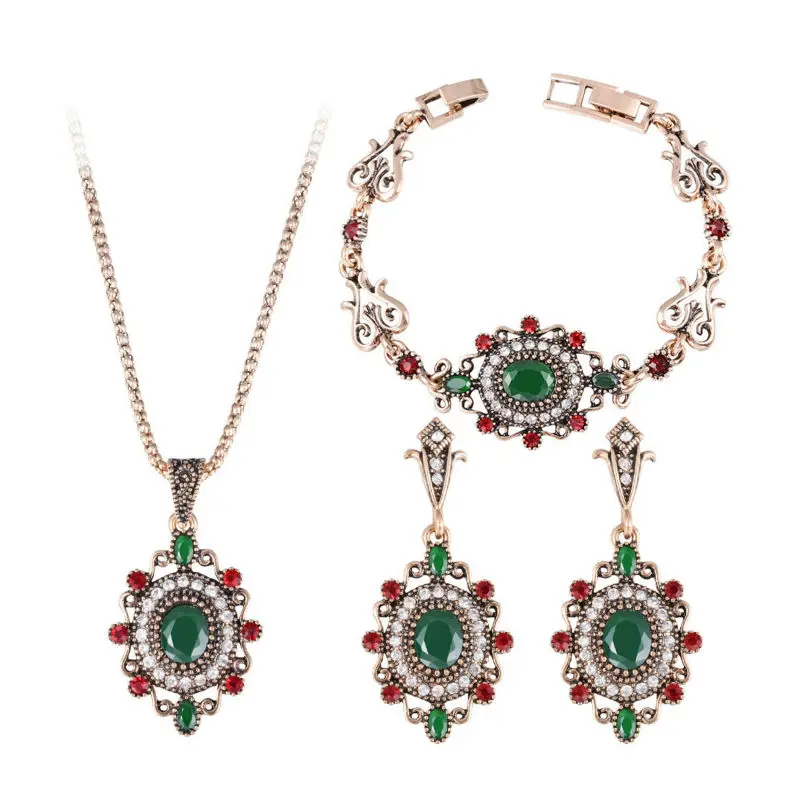 3 шт. комплект женских винтажных сережек и браслетов|earring pendant|set for womenjewelry red |