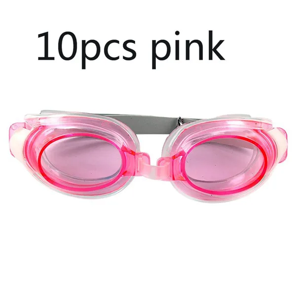 10pcs pink 10 шт. профессиональные 3 в 1 плавательные очки Анти-туман водонепроницаемые очки для плавания унисекс регулируемые очки с наушником зажим для носа - Цвет: 10pcs pink