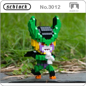 SC аниме Dragon Ball Z Son Goku Супер Saiyan Vegeta Frieza Majin Buu Cell DIY мини-строительные алмазные маленькие блоки игрушки новые в сумки - Цвет: Cell