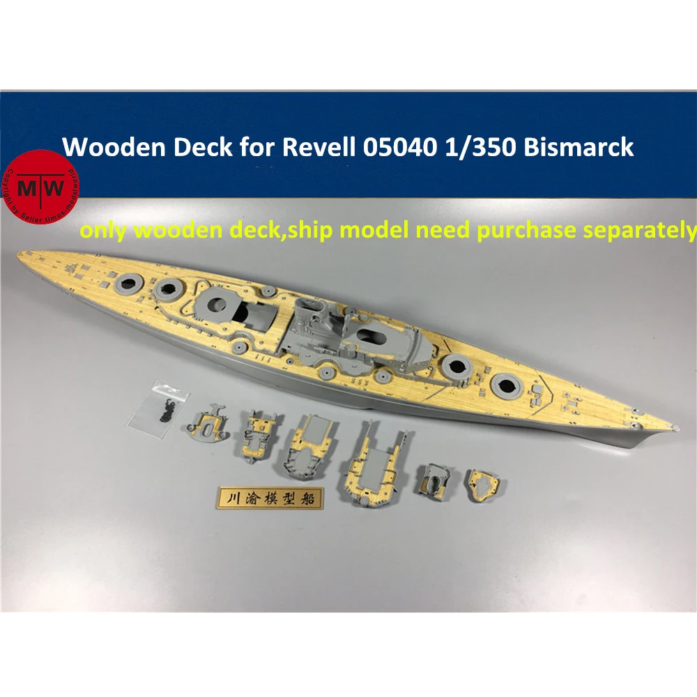 Деревянная колода в масштабе 1/350 для Revell 05040 Bismarck модель броненосца Kit CY350034|Наборы