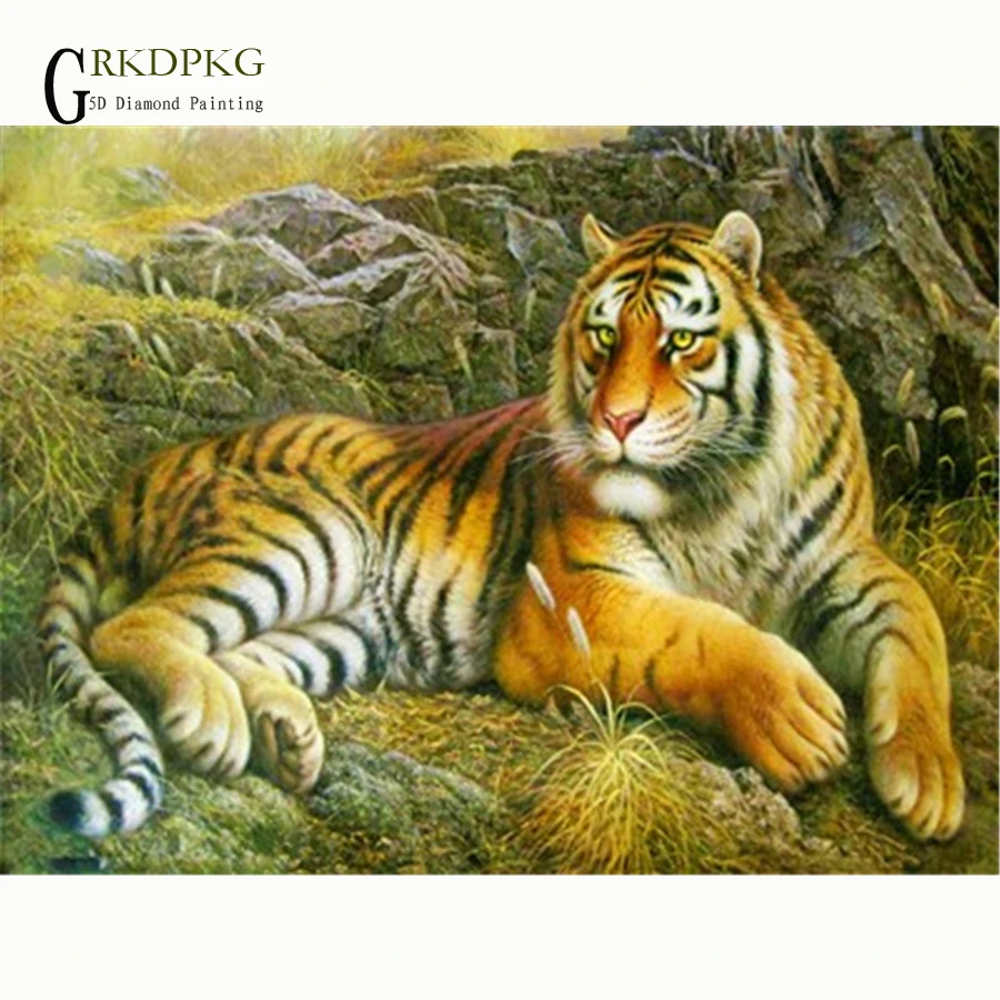 

Tiger picture art 5d diy diamond painting full square diamond embroidery Cross stitch pictures of rhinestones Wedding decoration