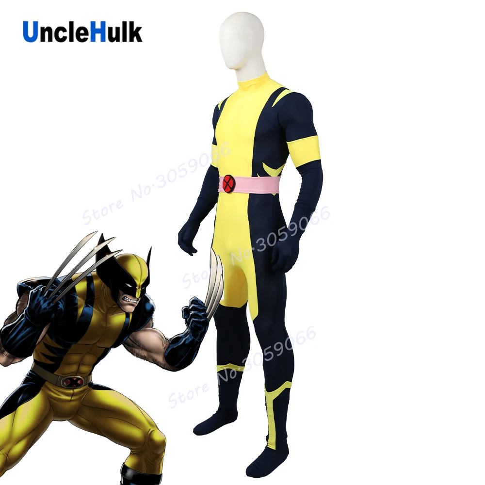 X-men James Logan Howlett желтый и темно-синий спандекс костюм из лайкры | UncleHulk
