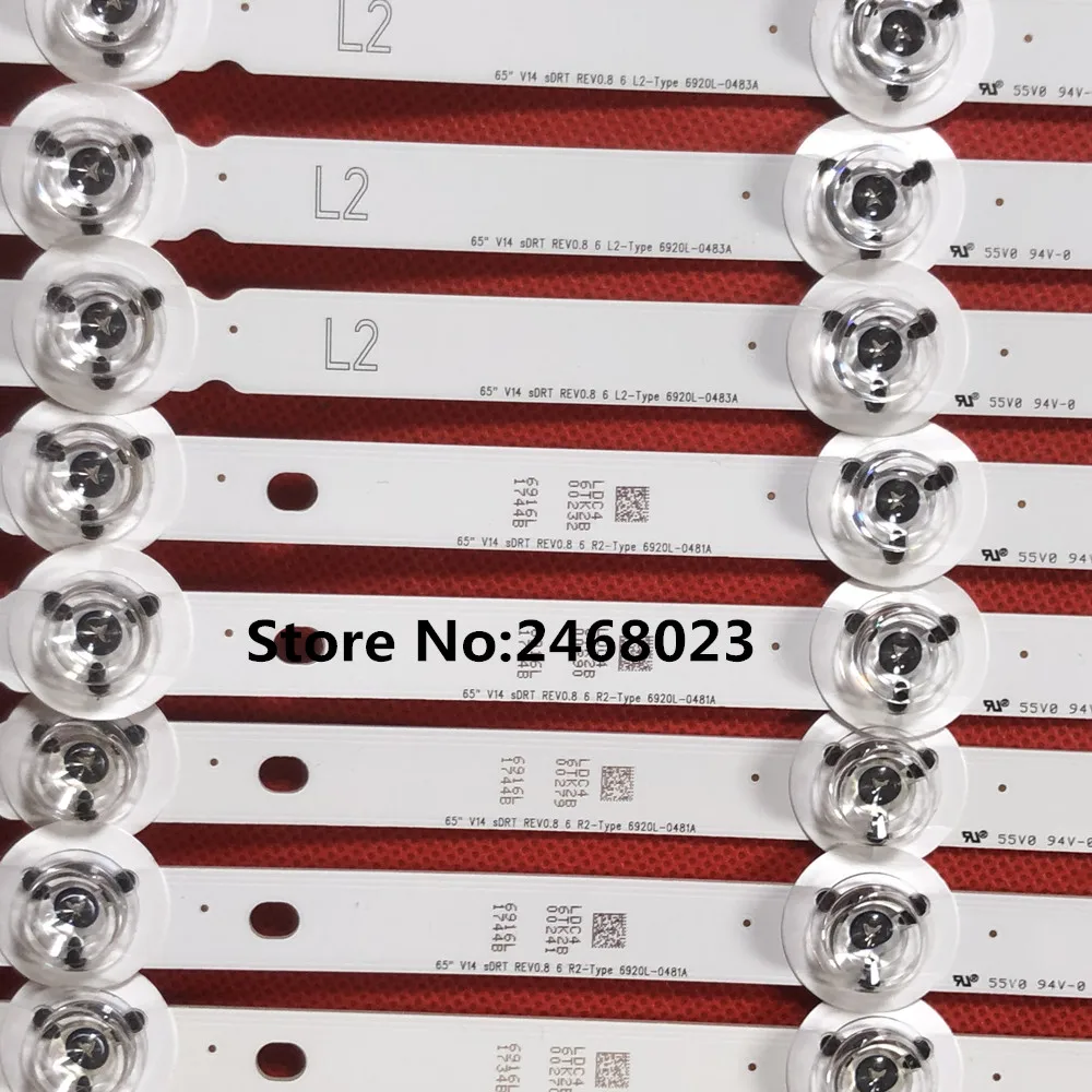 Оригинальная и новая светодиодная подсветка для LG 65LY390C CA 65 дюймов V14 SDRT REV0.8 R/L 6920L