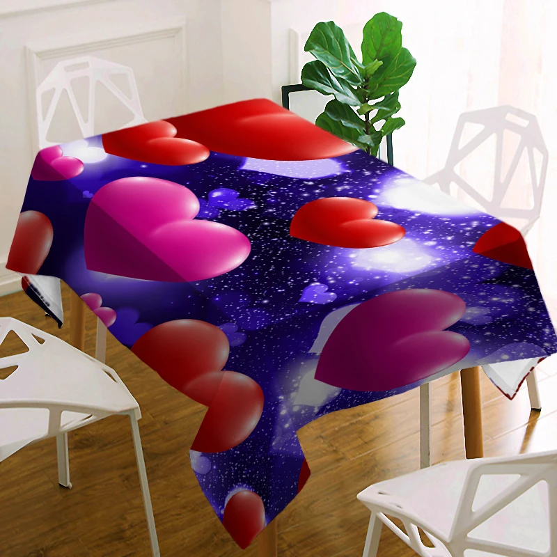 Круглая скатерть Psychedelic Водонепроницаемая Love Heart Свадебная маслостойкая крышка