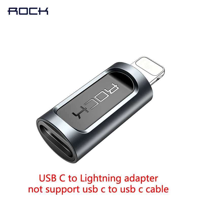 Зарядный кабель преобразователь Rock с usb c на lightning для iPhone 11 pro xs max xr 8 7 6s plus 5 apple ipad