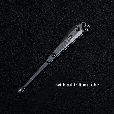 without Tritium Тритиевая трубка самоосвещающаяся Ушная ложка артефакт EDC титановый сплав портативное кольцо для ключей Ушная ложка инструмент для сбора ушей - Цвет: without Tritium
