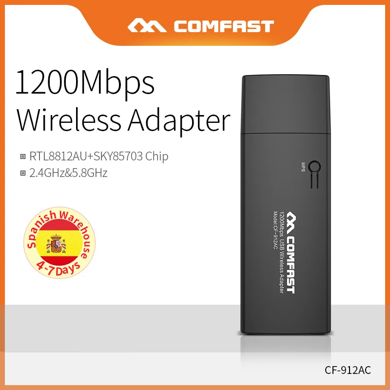 Высокоскоростной беспроводной адаптер Comfast 1200 Мбит/с 2 4G и 5 8G сетевая карта USB3.0 11AC