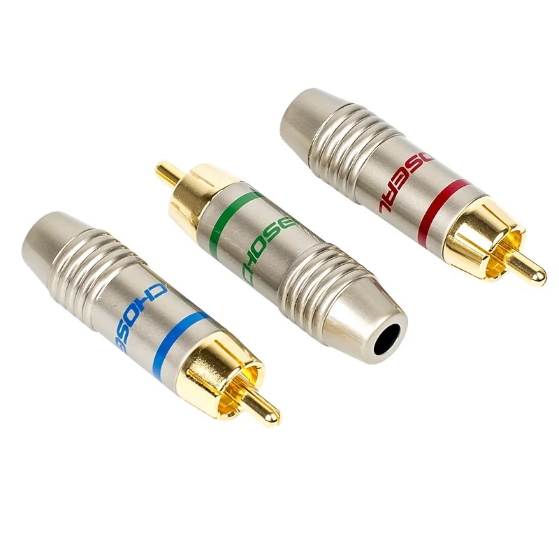 1 шт. случайный цвет позолоченный разъем RCA Лотос Мужской Аудио Видео AV сварочная