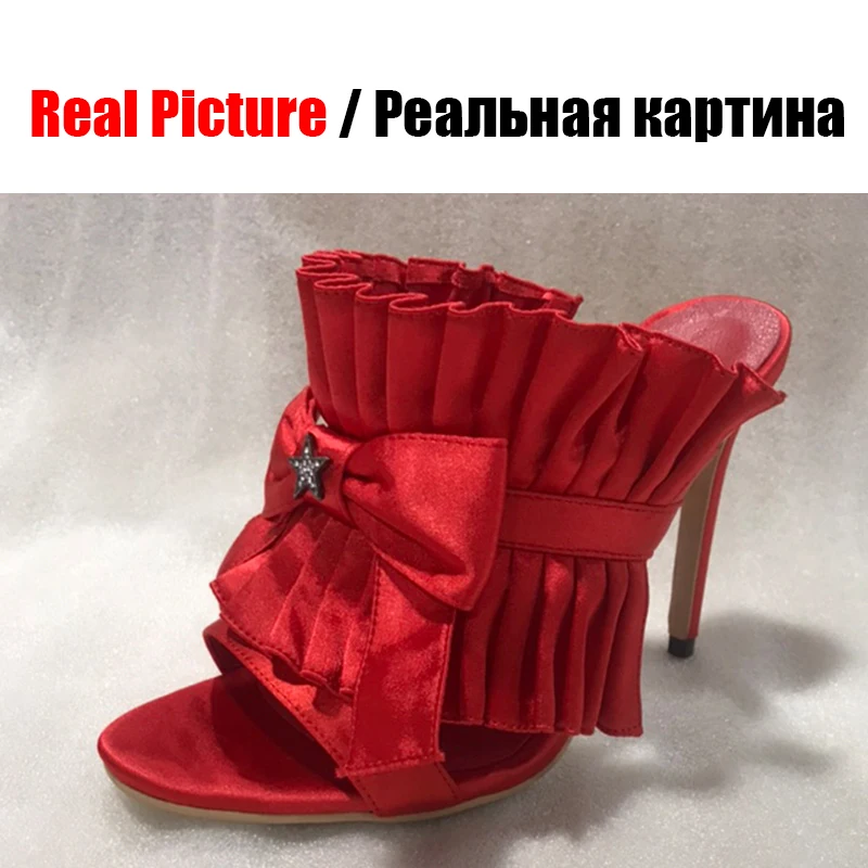 BONJOMARISA/ Большие размеры 35-43; Прямая поставка; летние женские туфли на высоких каблуках с открытым носком; красные туфли на высоком тонком каблуке; женские туфли-лодочки