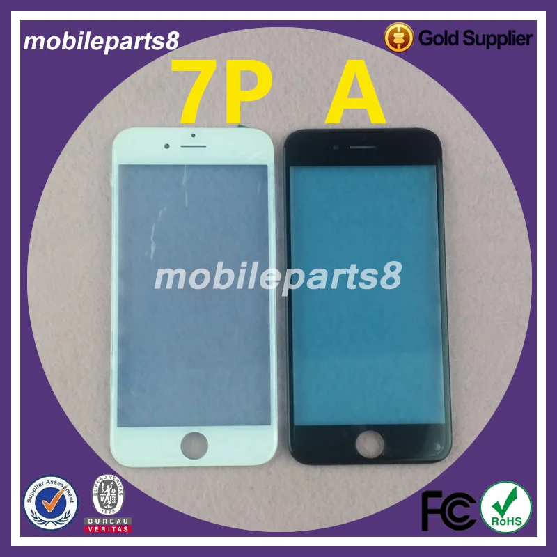 10 шт./лот бесплатная доставка стекло с рамкой для iPhone 7 plus 5 дюйма внешнее
