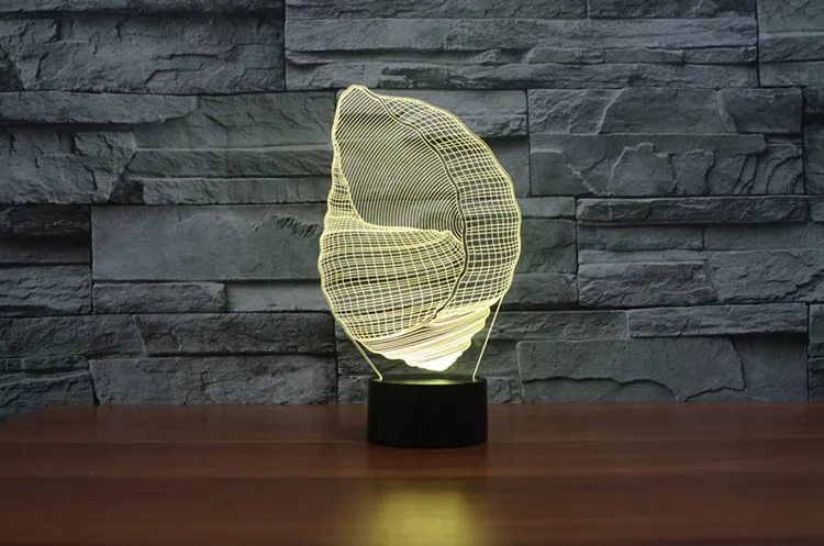 Новое поступление в форме раковины ночник лампа 3D светодиодная вспышка