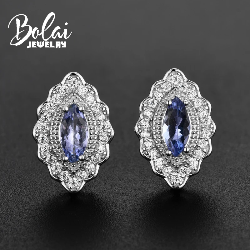 Bolaijewelry драгоценный камень из натурального танзанита простое тонкое ювелирное