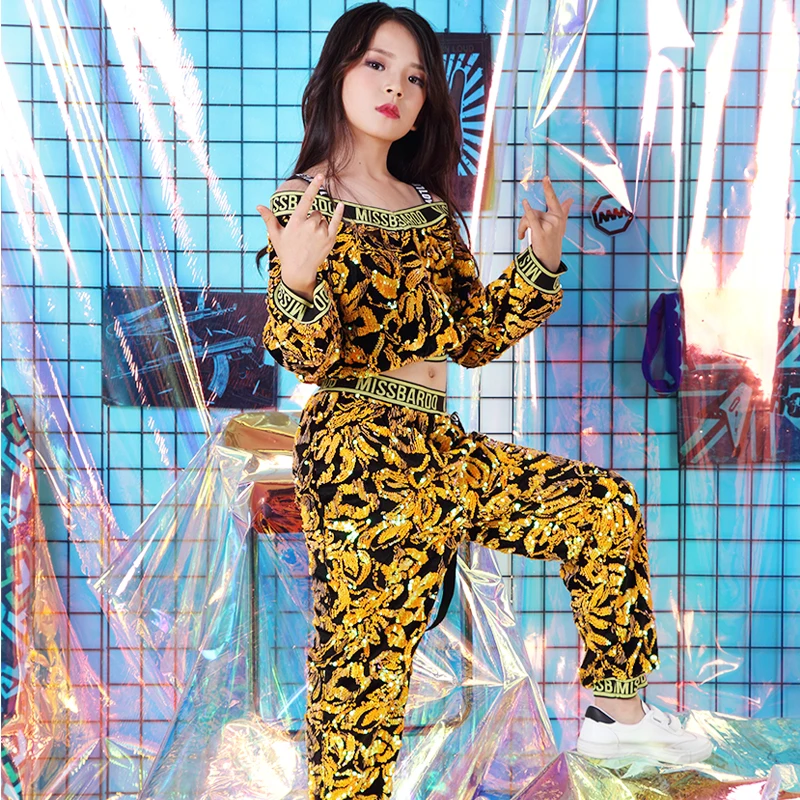 Новый Модный комплект для уличных танцев в стиле хип-хоп девочек одежда джазовых